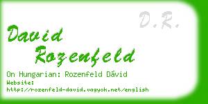 david rozenfeld business card